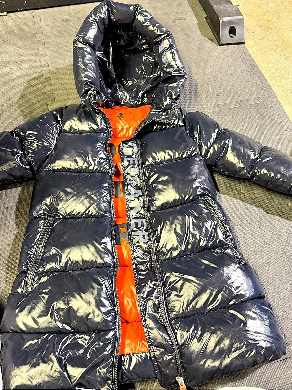 Save The Duck Iris Shiny Hooded Puffer Jacket Girls Size 8